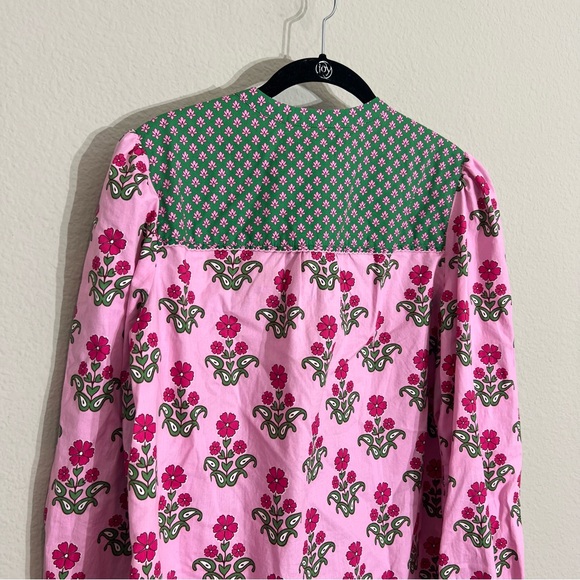 New Boden Arabella Cotton button down blouse vibrant floral lace detail pink 8 - Picture 14 of 16